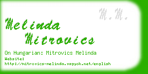 melinda mitrovics business card